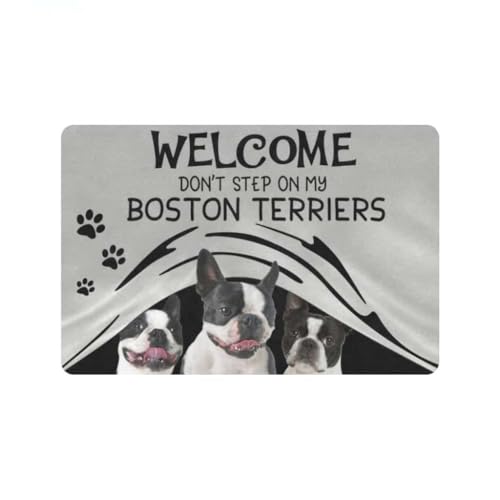 ���փ}�b�g �{�X�g���e���A�𓥂܂Ȃ��ł������� 50×80cm doormat Dont Step On My Boston Terrier