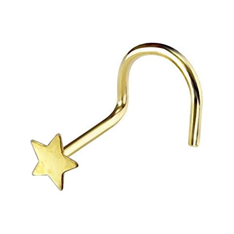 AZARIO LONDON 14K Gold Star Nose Screw Cover