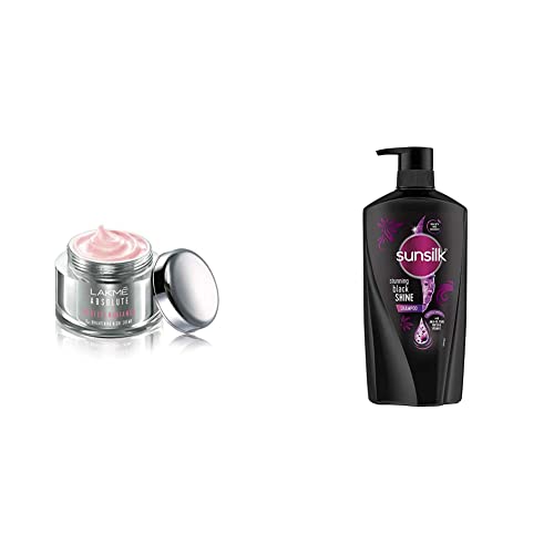 Image of Lakme Absolute Perfect Radiance Skin Lightening Night Creme, 50g & Sunsilk Stunning Black Shine Shampoo 650 ml