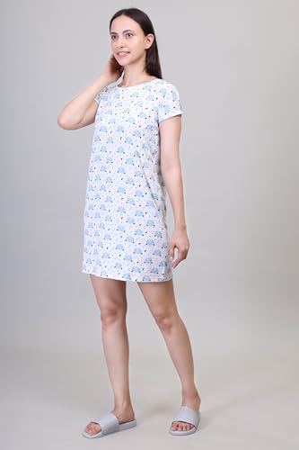 Image of CAMEY Printed Knee Length Nighty|Loungewear|Nightwear|Sleepwear|Home Wear Short Nighty for Women