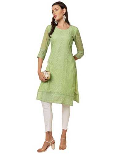 Chemise en georgette unie vert olive avec boutons discrets