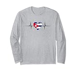 Photo Gallery heartbeat design bandiera cubana cuba maglia a manica Photo Gallery heartbeat design bandiera cubana cuba maglia a manica