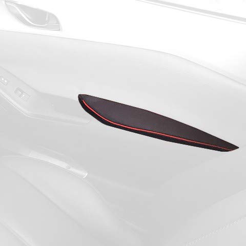 RedlineGoods Door armrest Covers Compatible with Mazda Miata ND 2016-24. Tailor Made - not Universal. Genuine top-Grade Italian Black Leather with Silver Thread