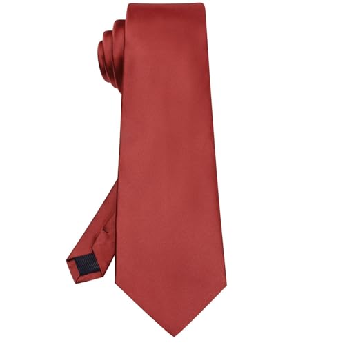 Image of Hi-Tie Men's Extra Long Solid Satin Tie Set 63 Inch /70 Inch Formal Necktie