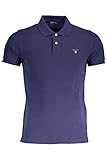 Passform: Slim GANT Herren ORIGINAL Slim Pique SS Rugger Polohemd, Evening Blue, XL