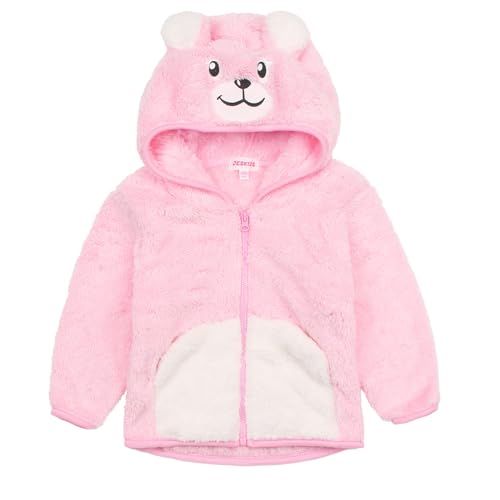 Image of Toddler Girls Boys Fleece Hoody Jacket Zip Up Teddy Coat Warm Winter Outwear
