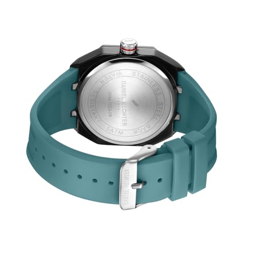 Image of Daniel Hechter Paris kleber Collection Sporty Multifunction Watch for Men with Checkered Geometric Dial, Day & Date Display and Durable Silicon Strap