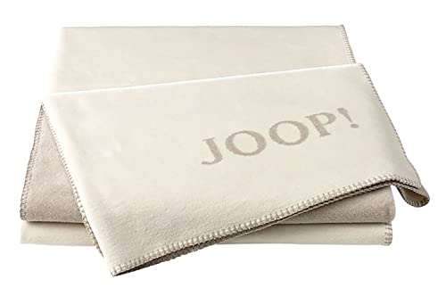 Joop! Uni-Doubleface I flauschig-weiche Kuscheldecke Ecru-Feder I Wohndecke aus Baumwolle & Polyacryl in Natur I Tagesdecke 150x200cm | nachhaltig produziert in Deutschland I Öko-Tex Standard 100
