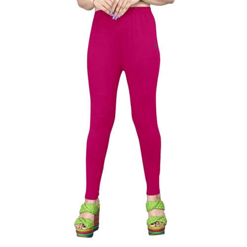 Image of Women's Solid Mid Rise Slim Fit Ankle Length Leggings - Comfortable and Stylish Yoga Pants for Workout, Running and Everyday Wear