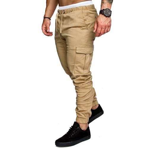 Mens Cargo Workout Joggers Pants Tapered Gym Athletic Tactical Slim Sweatpants Men with Pockets2