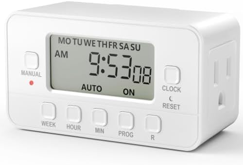 BN-LINK Digital Timer Outlet,7 Day Programmable Plug Timer for Li...