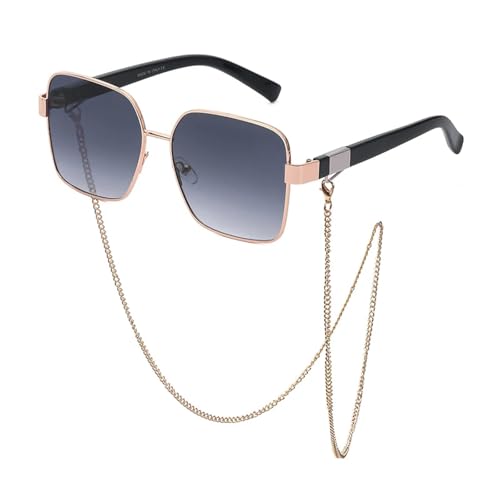 Lunettes de soleil tendance style chaîne rétro pour femmes et hommes de style