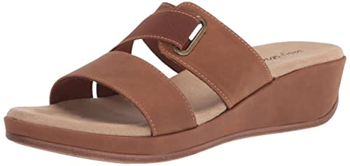 Easy Street Women's Sayre Wedge Sandal Slide, Tan, 8 Wide #TOP30
