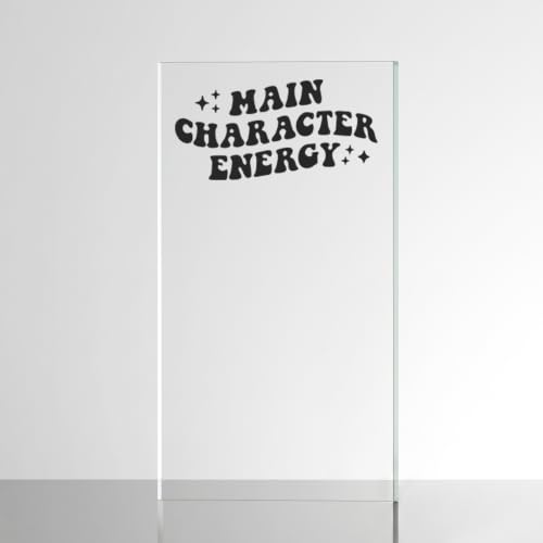 Image of Sticker for Glass & Mirrors| Minimal Vinyl Decal for Bedroom Bathroom & Cafe | Self-Adhesive Waterproof Quote Mirror Sticker | Aesthetic Decals (Main Character Energy, Small, Matt Black)