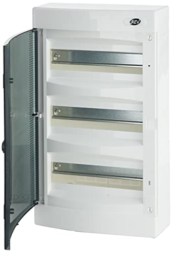 REV Verteilerkasten - Sicherungskasten Aufputz, Verteilerkasten 3-reihig 36TE, 400V, 117x290x485mm, weiß
