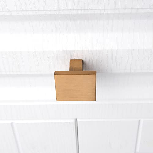 Ycsj 10 Pack Antique Brass Cabinet Hardware Knobs,1.25- Inch(32Mm) Diameter Square Cabinet Drawer Knobs Vintage Brass,Matte Brushed Brass Dressers Knobs(Orange Yellow) #TOP6