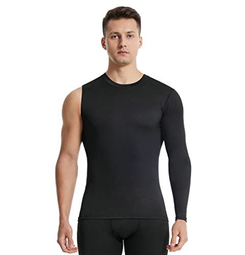 Image of New Compression Shirts for Men 1 /2 Single Arm Long Sleeve Athletic Base Layer Undershirt Gear T Shirt for Workout Basketball