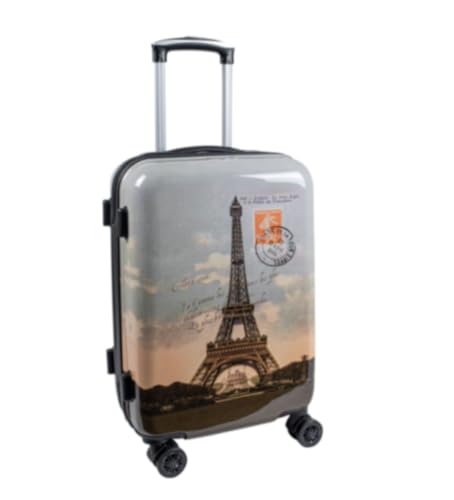 Bowatex Handgepäck Reisekoffer Paris Hartschalentrolley Eifelturm Rollen Trolley