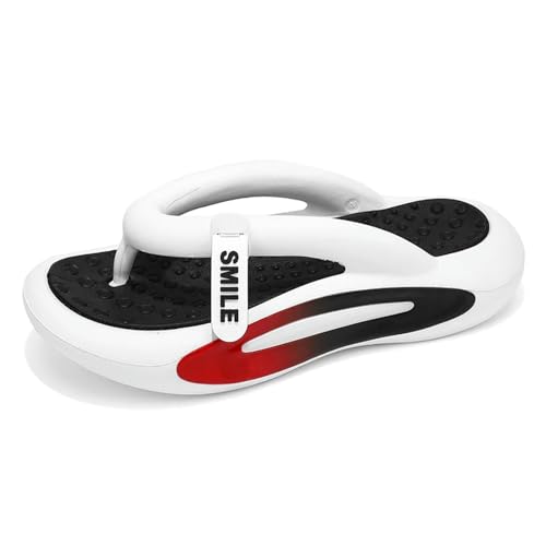 HHNNL Tongs Pantoufles À Semelle Épaisse pour Hommes Confortables Et Élégantes Plage Extérieure Femmes Pantoufles Home Chaussures-Blanc-40 À 41