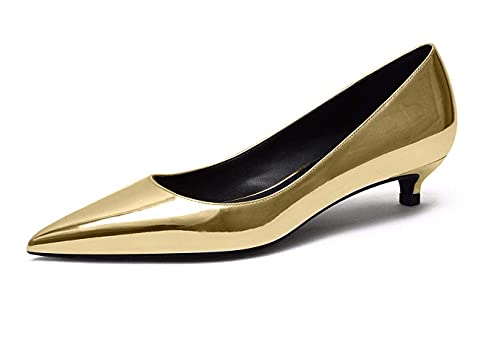 SAMMITOP Women's Pointed Toe Kitten Heel Professional Work Pumps Shoes2