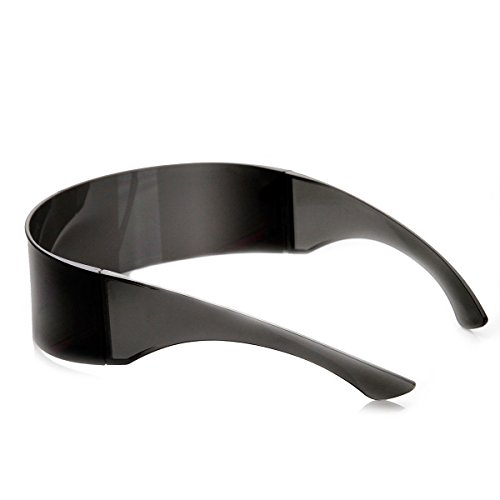 Image of zeroUV - 80s Futuristic Cyclops Cyberpunk Visor Sunglasses with Semi Translucent Mirrored Lens Shield Sunglasses