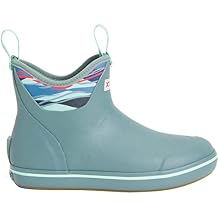 XTRATUF Womens Durable Waterproof Breathable Slip-Resistant 6 Inch Ankle Deck Boots, Trooper Blue/Beach Glass, 11