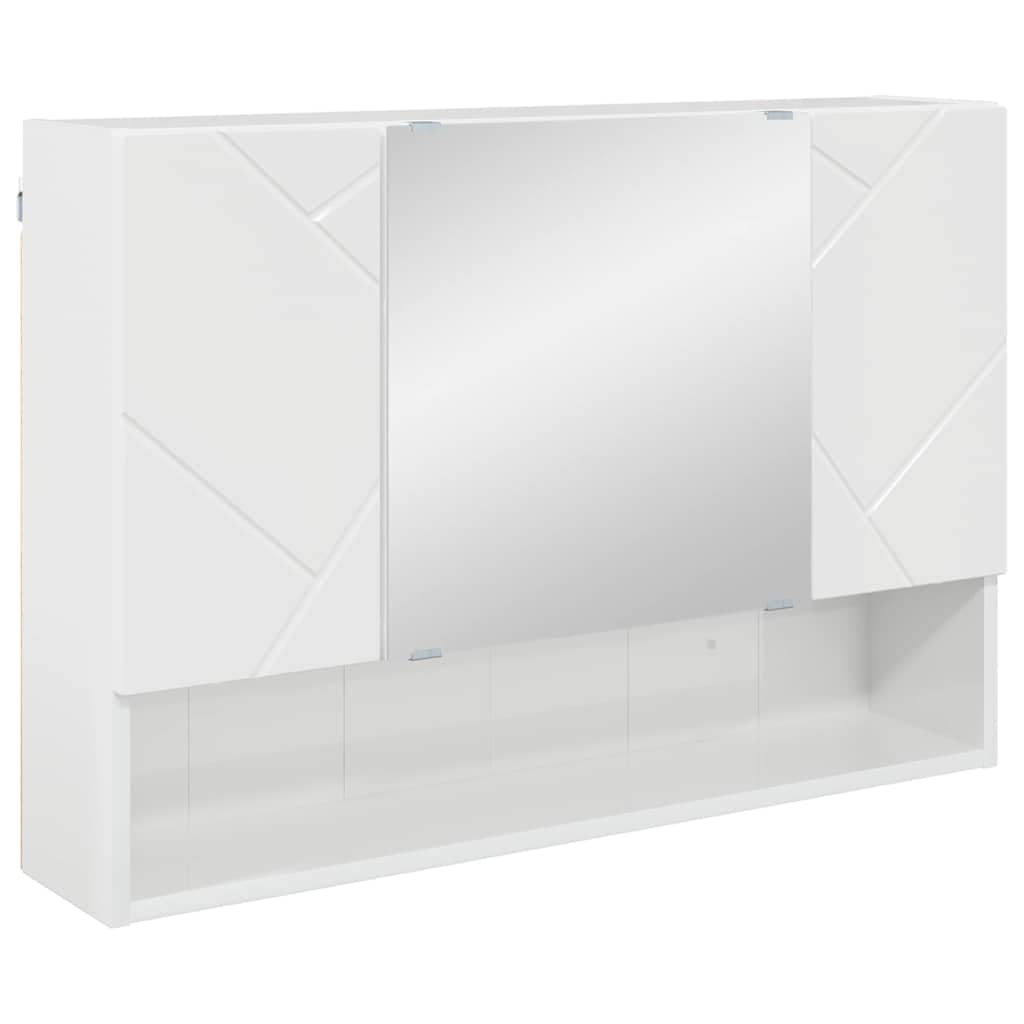 Juego de Muebles de baño con cajón 5 pcs Brillante, Acabado Mate y Textura Suave para Almacenamiento Funcional y diseño Moderno, gabinete Lavabo Espejo y Tres gabinetes más,