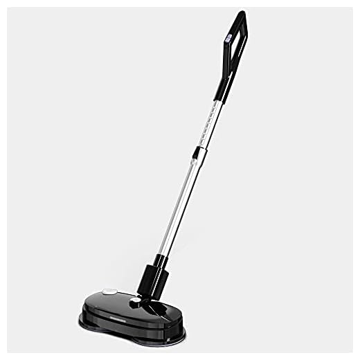 Gladwell Fregona eléctrica inalámbrica – 3 en 1, fregadora, limpiador silencioso, potente limpiador de giro y pulidora para madera dura, azulejos, vinilo, mármol, suelo laminado, color negro