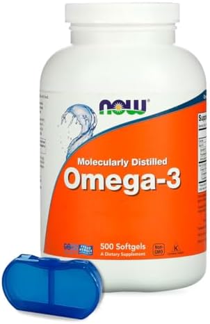 Ômega-3 Mol. Destilado Now Foods 500Soft + Porta Cápsulas