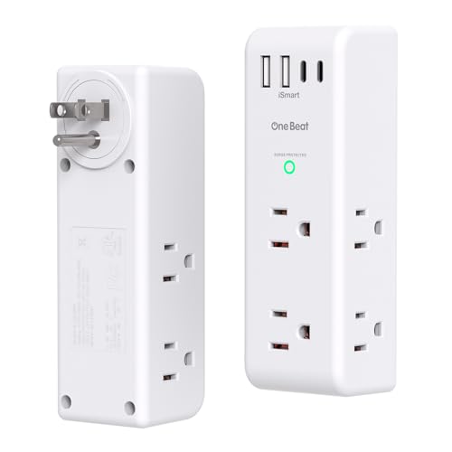 Surge Protector Outlet Extender Rotating Plug, 6 AC Multi