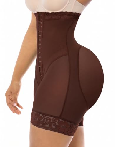 Image of YIANNA Tummy Control Shapewear for Women Strapless Fajas Colombianas Body Shaper Shorts Butt Lifter with Zipper Crotch