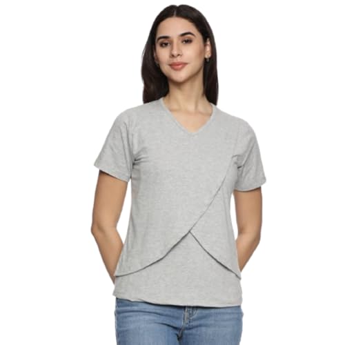 Image of Maternity Feeding Tops Without Zip for Women, Feeding Coverup Pregnancy Tshirt,Feeding T-Shirt for Easy Nursing & Breastfeeding, Maternity Top for Mothers