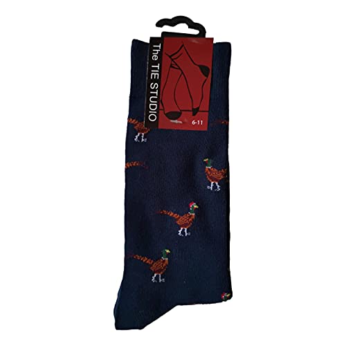 TIE Studio Fasane auf Marineblauem Unisex Neuheit Knöchel Socken Erwachsen Size 6-11 Cover
