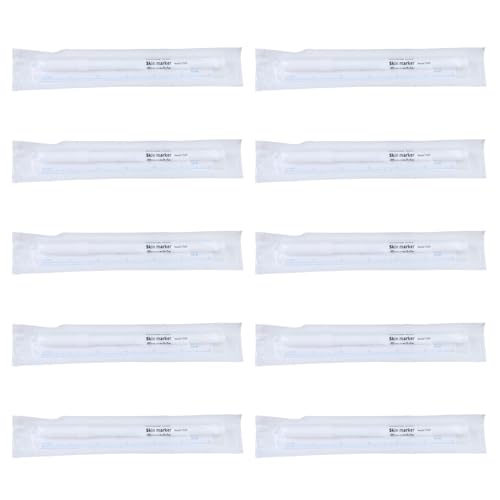 Lerpwige - Lot de 10 marqueurs de peau étanches - Marqueurs blancs pour peau chirurgicale - Sourcils - Outils de maquillage