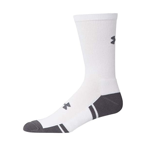 Under Armour Adult Resistor 3.0 Crew Socks, Multipairs , White/Graphite (12-Pairs) , X-Large