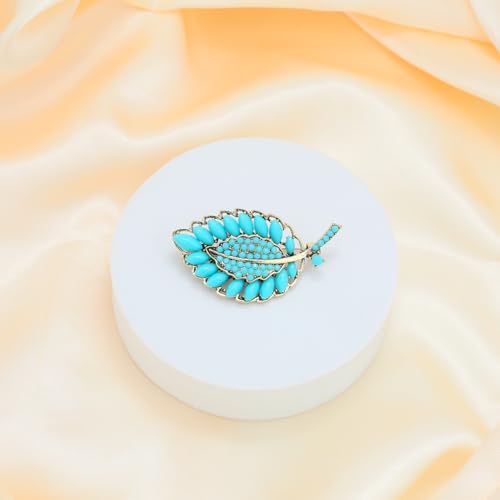 Image of Turquoise West Cowboy Oval Tear Drop Brooch Pin for Women Retro Brooches Pins Classic Fashion Jewelry Accessories Gift