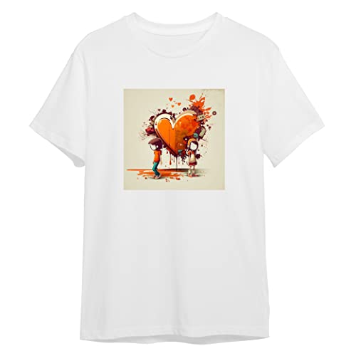 My Custom Style T-Shirt Nera#Amore AI- Coppia Street Art#100% Cotone 155g L