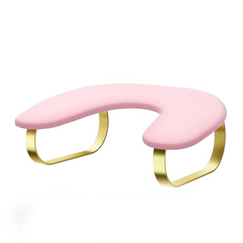 U-shaped Arm Rest for Nails Tech, Nail Arm Rest with Detachable Brackets Microfiber PU Leather Manicure Hand Rest Pillow for Nail Tech Must Haves Manicure Tools (White with Metal Legs) image 5
