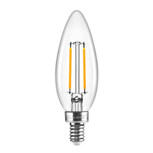Hizashi E12 Candelabra Bulb 40 watt Equivalent, Dimmable Candelabra LED Light Bulbs Soft White 2700K, 90+CRI 4W 450LM B10 LED Candle Bulb, Candelabra Base, UL Listed, 6 Pack 40w 2700k 6 Pack