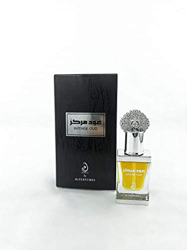 Perfume Intense OUD 12 ml From My Perfumes Attar Arabe Oriental White Musk Halal para hombres y mujeres, 100% aceite sin alcohol, aceite aromático de larga duración Notas: almizcle, ylang, anís,