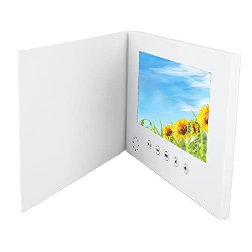 RASTKY Tarjeta de Felicitación con Vídeo Digital de 7 Pulgadas   Álbum y Vídeo de Boda Personalizable con Pantalla, Batería Recargable   Ideal para Navidad, Aniversarios y Celebraciones Especiales
