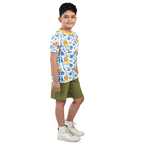 Image of Clothe Funn Boys Printed Cotton Half Sleeves T-Shirt & Shorts Set
