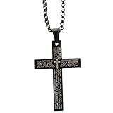 Collar de cadena de la Biblia para hombre, collar de cadena con colgante sagrado, acero inoxidable, joyería cristiana para hombres y mujeres, Refer to description, Acero inoxidable, Unisex