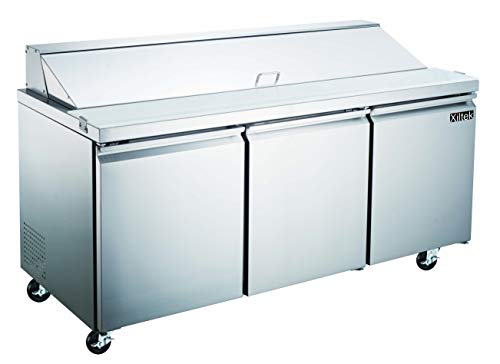 Xiltek 72? Three Door Sandwich Salad Prep Table Refrigerator Cooler With 18 Pans Included