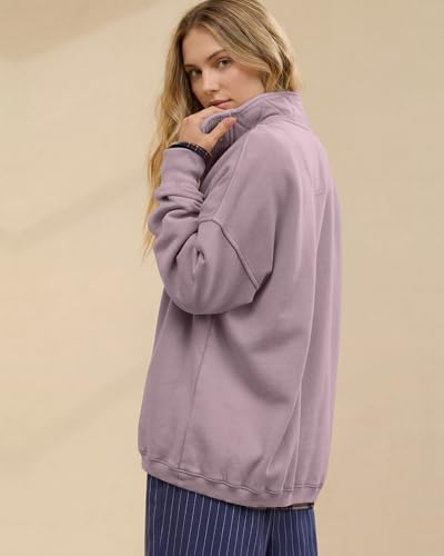 Image of Gacaky Sweatshirt for Women Oversized Casual Long Sleeve Button Henley Neck Pullover Tops Fashion Outfits Clothes
