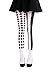 Dress Me Up - WZ-009 Collants Leggings Costume Dame fête Halloween Carreaux Noirs Blancs Rayures Harlequin S/M