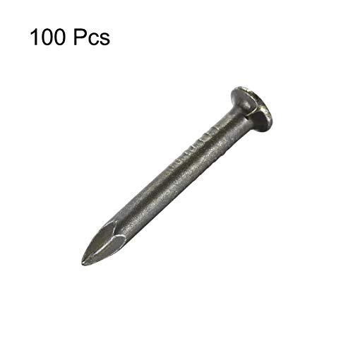Uxcell Hardware Nails Carbon Steel Point Tip Wall Cement Nail 26Mm(1") 3Mm Rod Dia Bronze Tone 100Pcs #TOP2