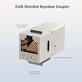 FGB 10 Pack Cat6 Shielded Keystone Coupler, Female to Female RJ45 Keystone Jack, Ethernet Keystone Coupler in Silver - Image 5