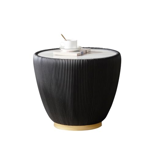 Maotifeys Modern Round End Table Luxury Sintered Stone Top Coffee