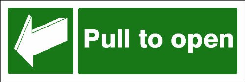 PULL TO OPEN RIGID PLASTIC SIGN. 30x10cm. VAT INC!